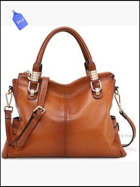 Genuine Leather Satchel Tote Shoulder Bag Laptop Purse